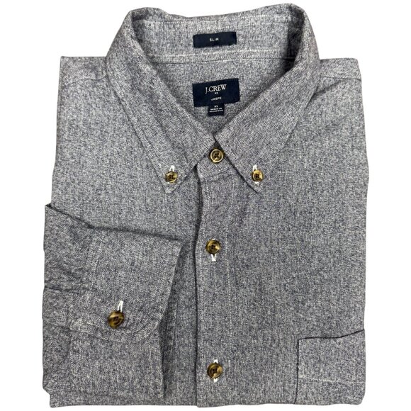 EUC‎ Men's J. CREW Slim Jaspe Button-Down Shirt Navy | Size XL - Picture 1 of 5